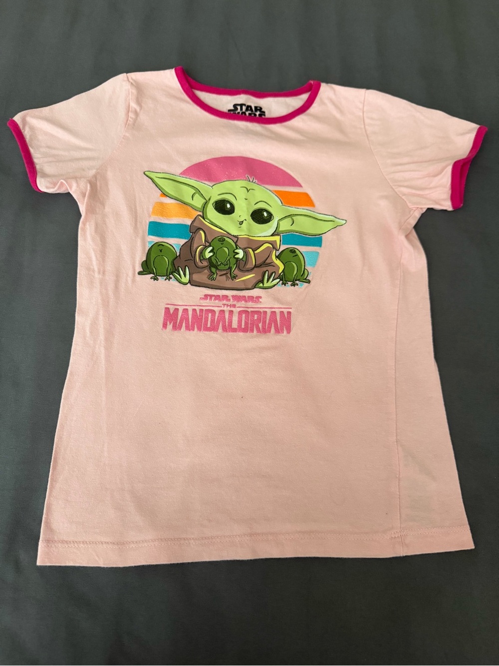 Star Wars The Mandalorian Grogu (Baby Yoda) Pink Graphic Tee